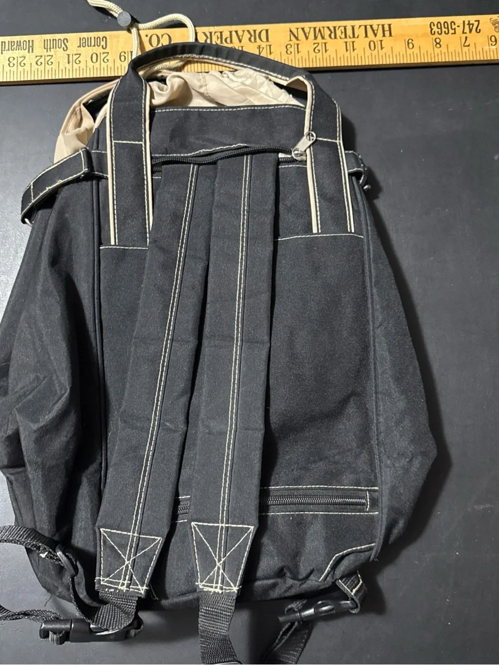 Ariat Black Backpack with Tan Drawstring Accents